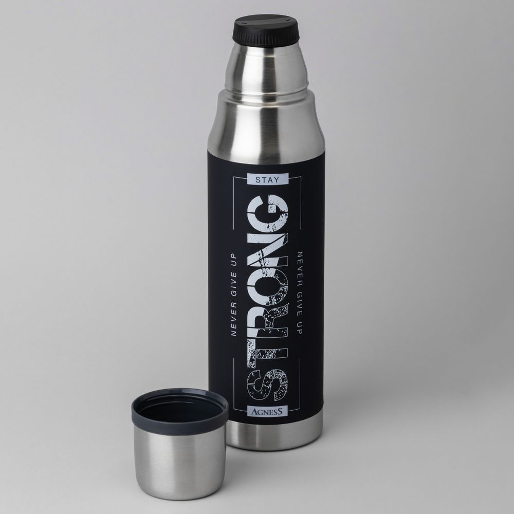 ТЕРМОС STAY STRONG 1000 МЛ, КОЛБА НЕРЖ.СТАЛЬ 18/10