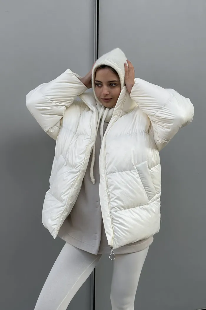 Пуховик средней длины 2.0 цвета зефир