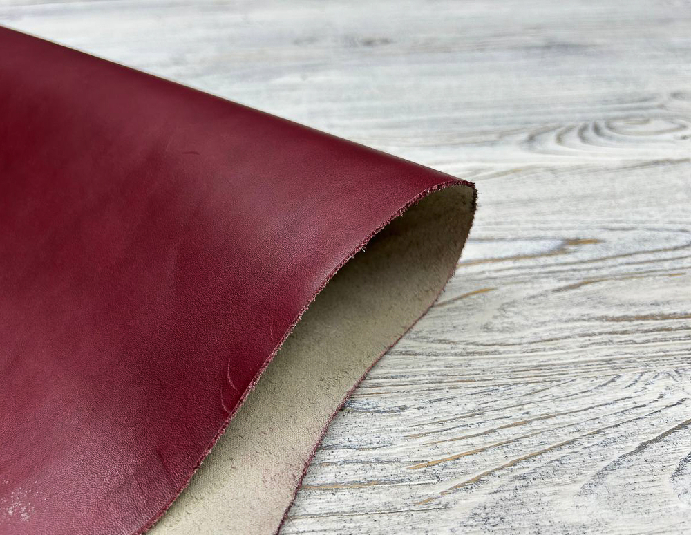 Roubax Bordo (1,2-1,4 мм) цв. Бордовый, натуральная кожа