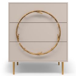 Комод Арт Колор matte Стайл Голд с 3 ящиками Серый агат матовый