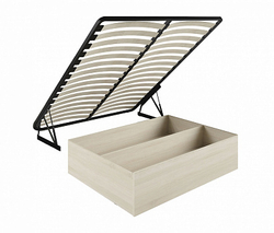 Кровать с подъемным механизмом Дели 160х200, дуб молочный/сирень