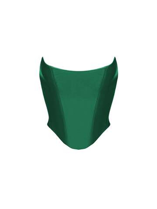 Блуза корсетного типа из эко-кожи с отстрочками