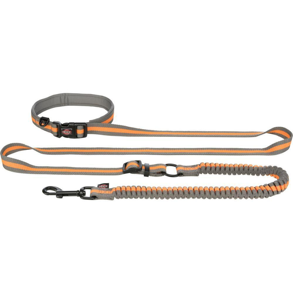 Поводок для пробежки Trixie Jogging Leash, серый/оранжевый
