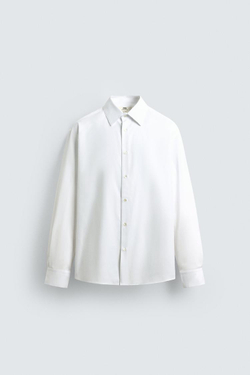 ZARA РУБАШКА КЛАССИЧЕСКОГО КРОЯ, БЕЛЫЙ
