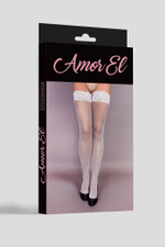 Пикантные чулочки в мелкую сетку с рисунком сзади (Размер: S-M-L) (Цвет: красный)