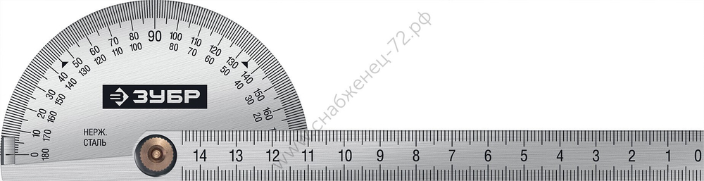 ЗУБР 100 мм, нерж. сталь, транспортир, Профессионал (34292_z01)