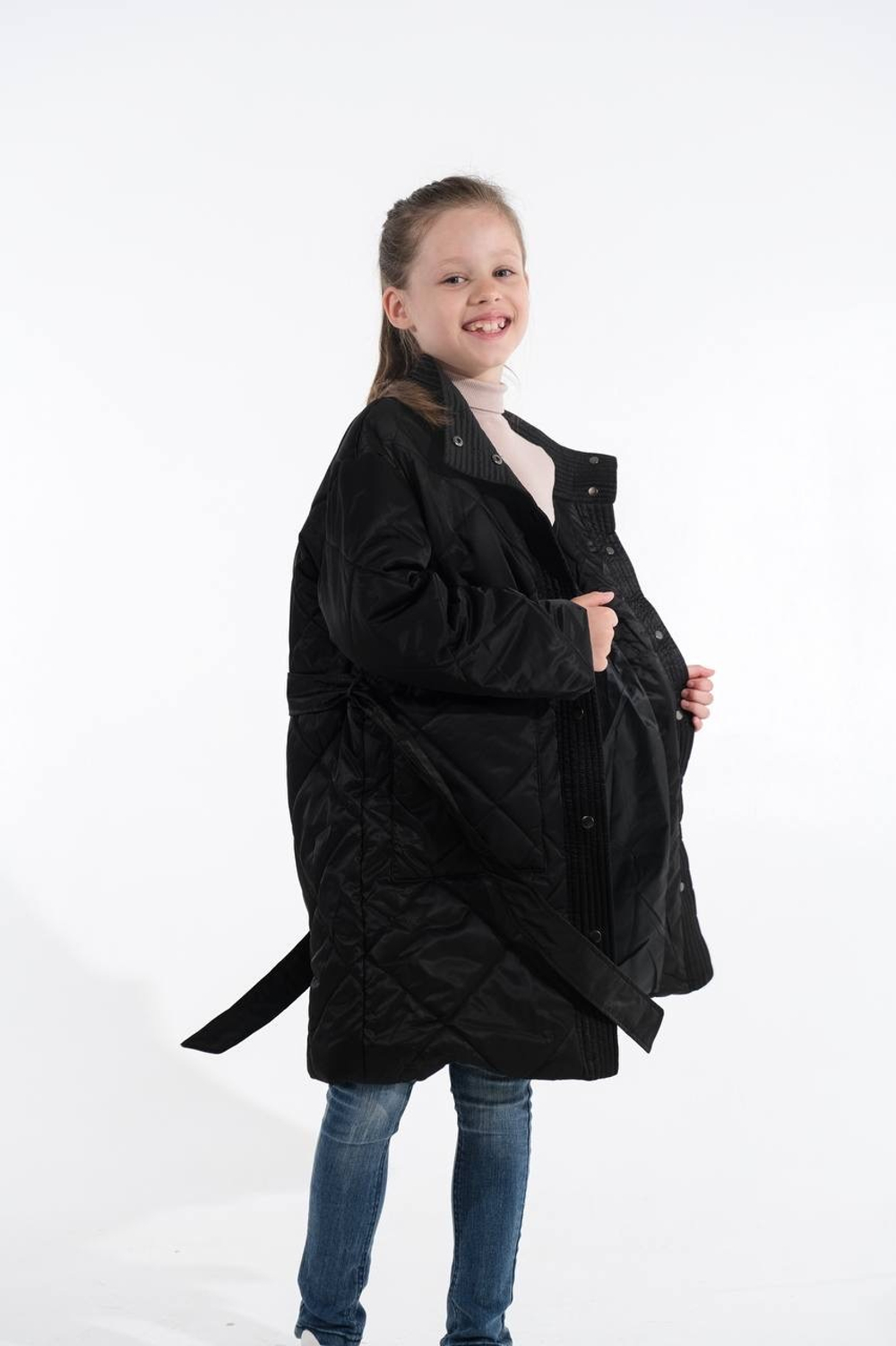Элегантное стеганое детское пальто в европейском стиле Buba Euro (Black colour)