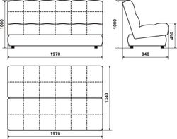 Диван "Фишт" без подлокотников, Новый Век, г.Екатеринбург