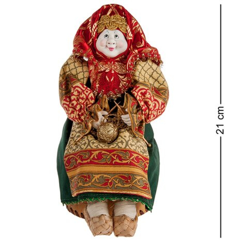 Народные промыслы RK-722/1 Кукла-шкатулка «Бабушка с вязанием»