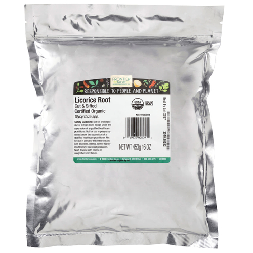 Frontier Co-op, Органический нарезанный и просеянный корень солодки, 453 г (16 унций)