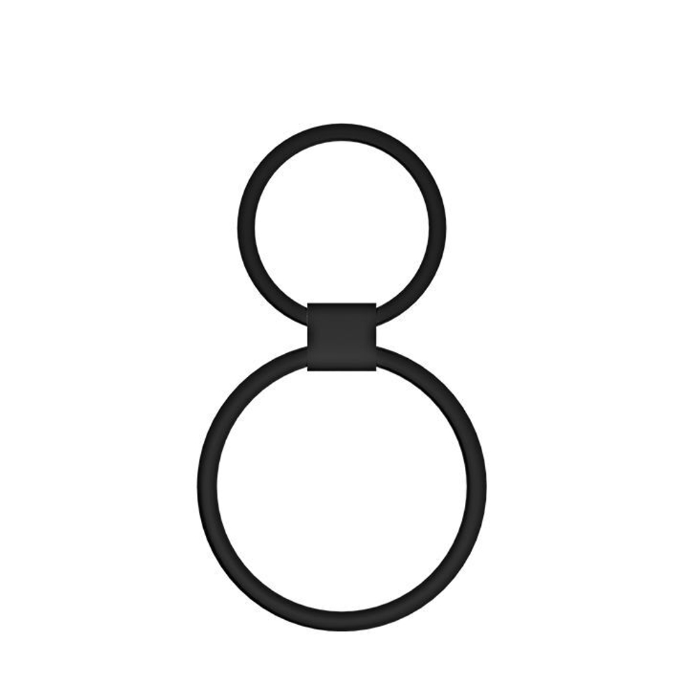Черное двойное эрекционное кольцо (Цвет: черный)