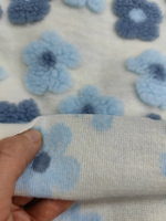 Альпака с объемным рисунком/ На белом сине/голубые