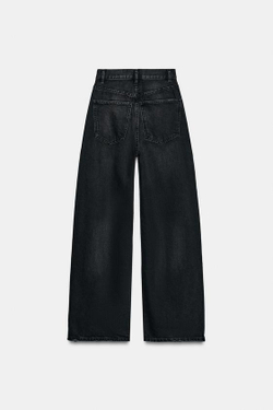 ZARA ДЖИНСЫ TRF EXTRA WIDE-LEG С ВЫСОКОЙ ПОСАДКОЙ, ЧЕРНЫЙ