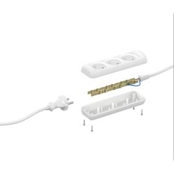 Удлинитель электрический ЭРА UX-3-3m без заземления 3 розетки 3м ШВВП 2x0,75мм2 6А