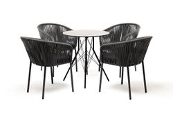 "Конте" обеденная группа на 4 персоны, круглый стол, цвет "серый гранит"