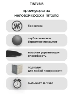 Краска для мебели и декора меловая TINTURIA матовая без запаха Голубая лагуна 0,35 кг