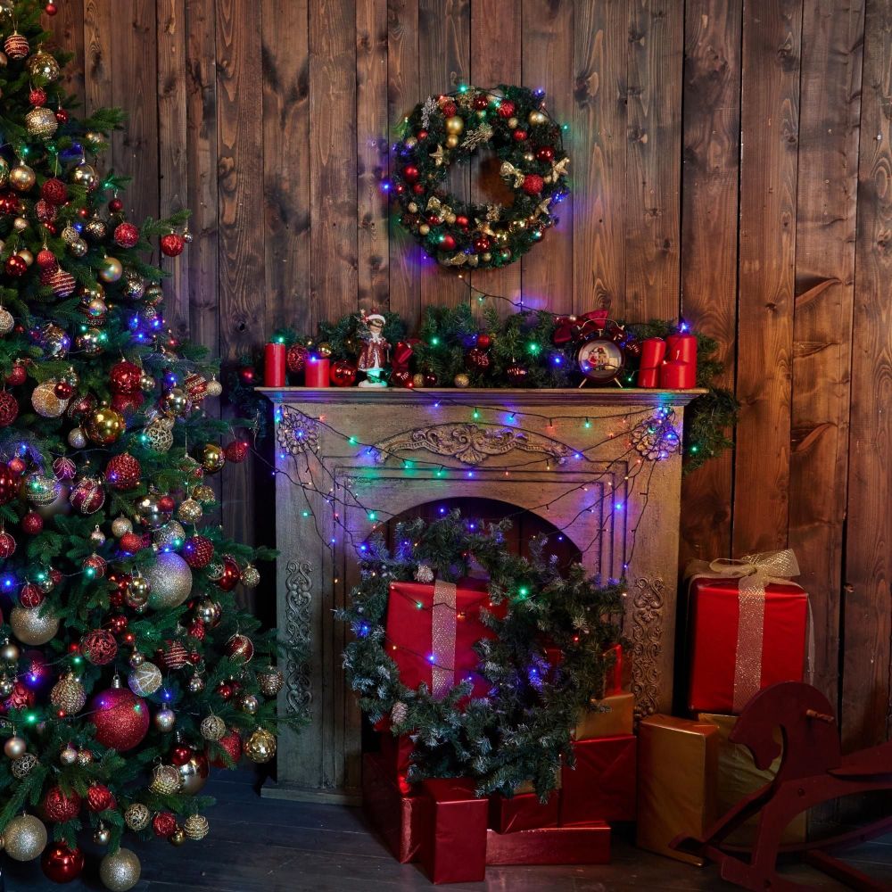 ULD-S3000-300-DGA MULTI IP20 Гирлянда светодиодная. 30м. 300 светодиодов. Разноцветный свет. Провод зеленый. ТМ Uniel