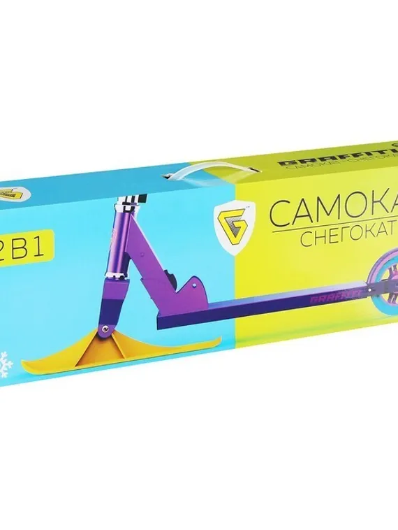 Самокат-снегокат зимний 2 в 1 Super Rider, цвет красный