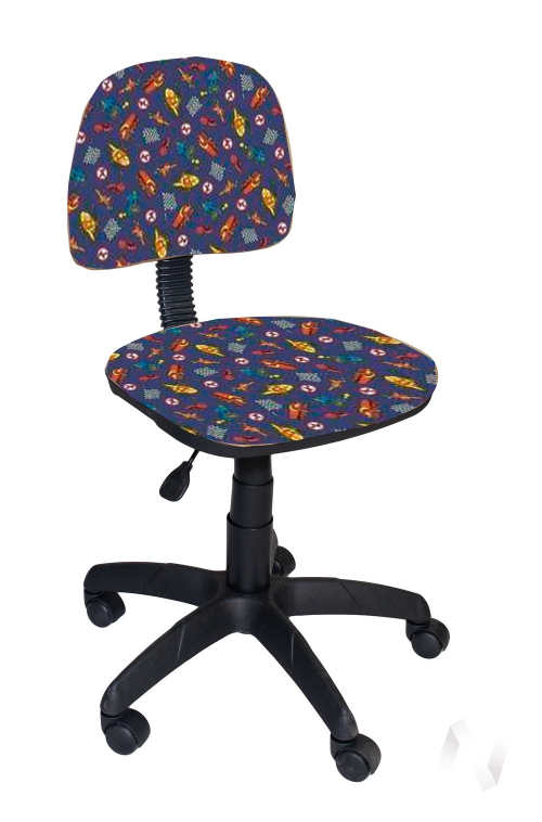 Кресло Форум (пластик черный/ткань машинки синие)