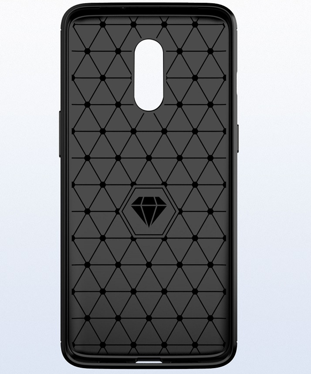 Чехол для OnePlus 7 цвет Black (черный), серия Carbon от Caseport