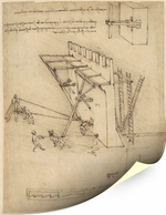 Штурмовой механизм. Рисунок, Леонардо да Винчи, картина (репродукция) Настене.рф