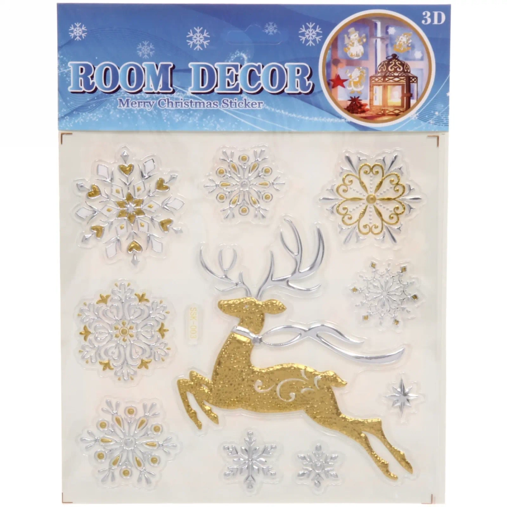 Набор наклеек «Золотой снег» , лист 18х24 см,микс