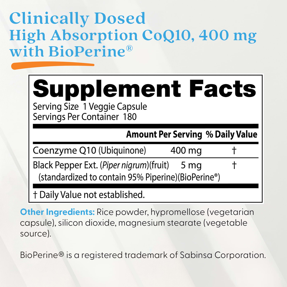 Doctor's Best, легкоусвояемый коэнзим Q10, 180 растительных капсул