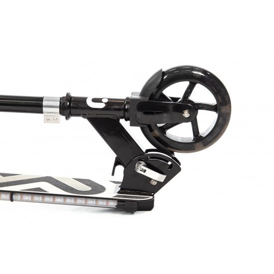 Складной двухколёсный самокат со светящимися колёсами и платформой Micar Flash 145 чёрный