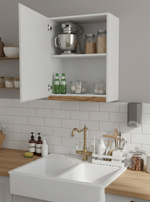 Шкаф навесной, 60х32х75, Валенсия, кухонный модуль, для посуды, кухонный гарнитур, в ванну и кухню, белый, Dipriz