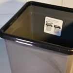 Ведро для мусора 14л с фиксатором квадратное, серый/черный