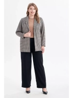 Жакет трикотажный в клетку стиль old money без подклада