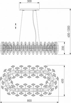 Подвесная люстра Bogate's Onyx 372/8 Strotskis