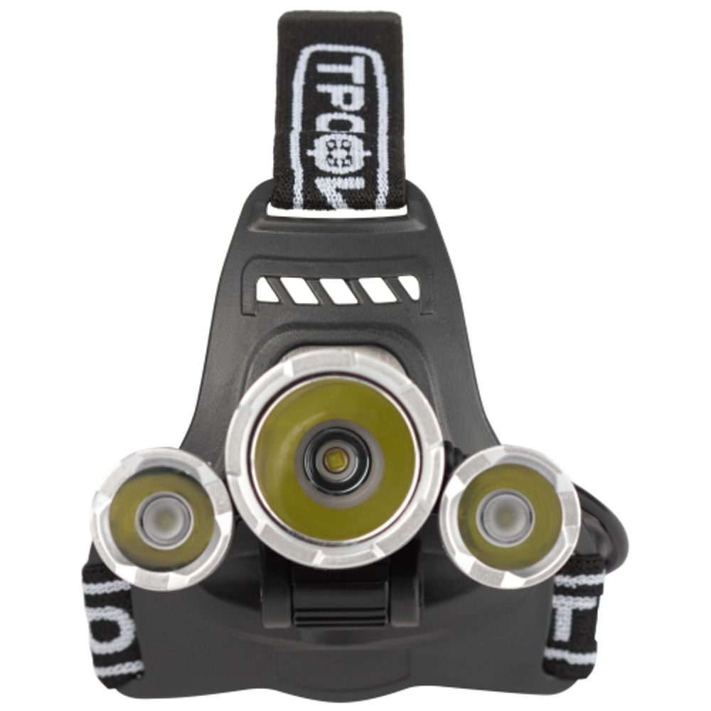 Фонарь налобный светодиодный Трофи GA-106 аккумуляторный 4 режима трехламповый High Power Headla