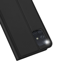 Чехол книжка из PU кожи черного цвета от Dux Ducis для Samsung Galaxy A71, серия Skin Pro Series