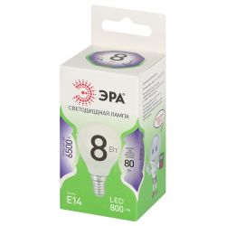 Лампа светодиодная ЭРА GREEN LINE LED P45-8W-865-E14 GL 8Вт шар холодный свет E14 | Лампы cветодиодные Шар (G/P)