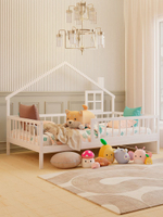 Кровать 90х200, Локи, детская, с настилом из дерева, для детской комнаты, массив сосны, белая, Dipriz