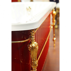 Ванна Migliore Olivia console 24268 174x80 см. акриловая отдельностоящая золотая/красная