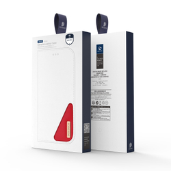 Чехол книжка из натуральной кожи красного цвета с защитой RFID для Samsung Galaxy S25 Ultra, Dux Ducis, серия Hivo Series Case