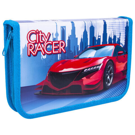 Пенал ПИФАГОР, 1 отделение, ламинированный картон, 19х11 см, "CITY RACER"
