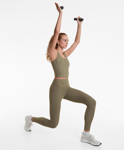 Oysho Майка Comfortlux в рубчик, светлый хаки