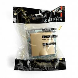 Розетка с заземлением и со шторкой, без рамки с крышкой Stekker Катрин 49222