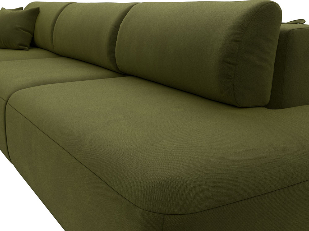 Диван угловой Лига-036 НПБ Модерн Лонг левый угол МИКРОВЕЛЬВЕТ Зеленый