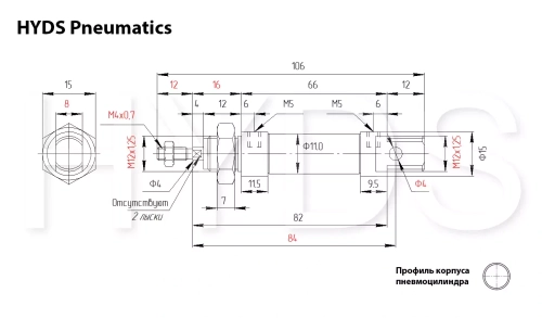 DSNU-10-20-P-A Пневмоцилиндр