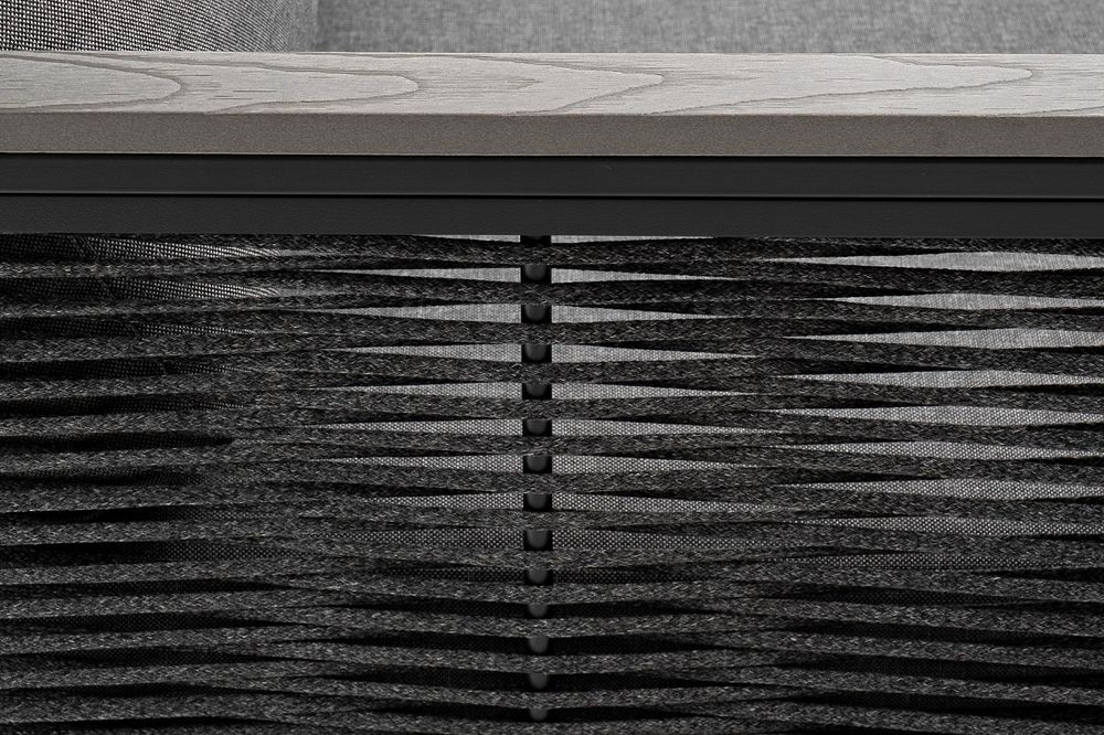 "Сан Ремо" диван 2-местный плетеный из роупа, каркас алюминий темно-серый, роуп серый, ткань серая