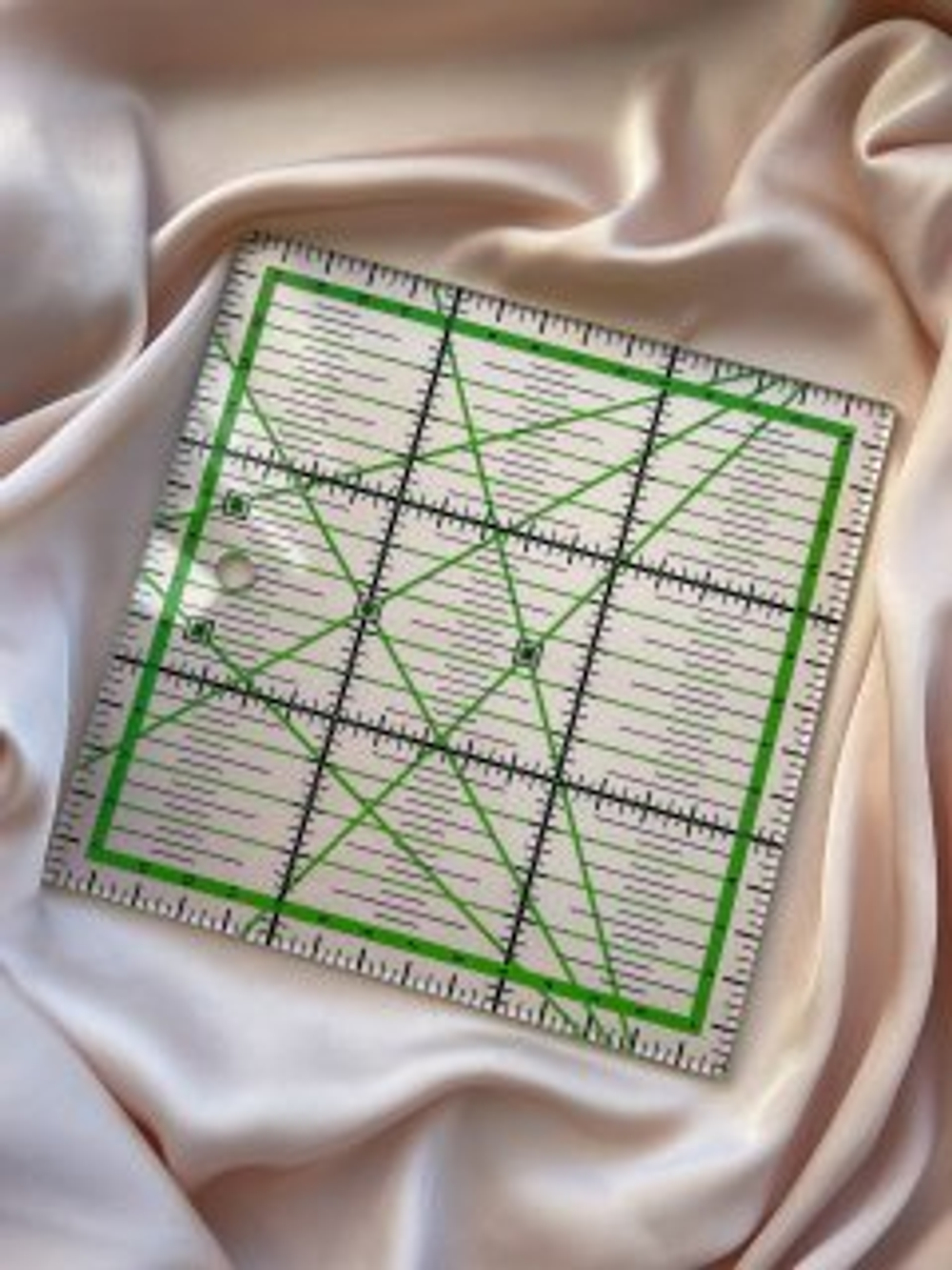 Линейка Пэчворк зеленая 15х15 см