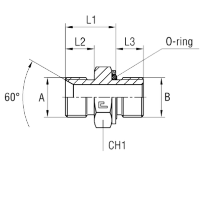 Штуцер FH BSP 1/4 - BSP 1/4 (o-ring)