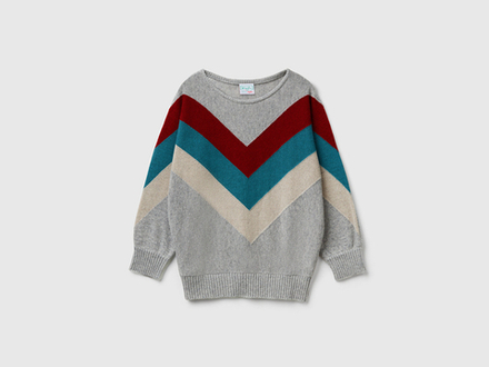 Benetton Свитер с вырезом лодочка «Stranger Things», серый меланж