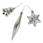 Елочное украшение,колокольчик 7см,звезда 7,5см, сосулька 15см, в ассорт.