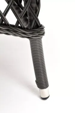 "Эспрессо" плетеный круглый стол, диаметр 150 см, цвет графит