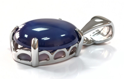 Ювелирная подвеска из серебра 925 пробы,вставка сапфир звездчатый.